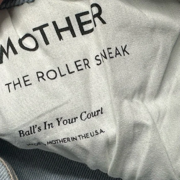MOTHER THE ROLLER SNEAK BALL'S IN YOUR COURT WIDE LEG JEANS 32 14 High Rise - Picture 10 of 15